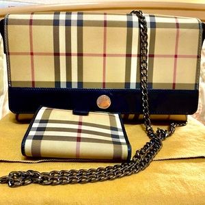 Authentic Burberry bag & wallet. FREE unbranded chain & pouch.